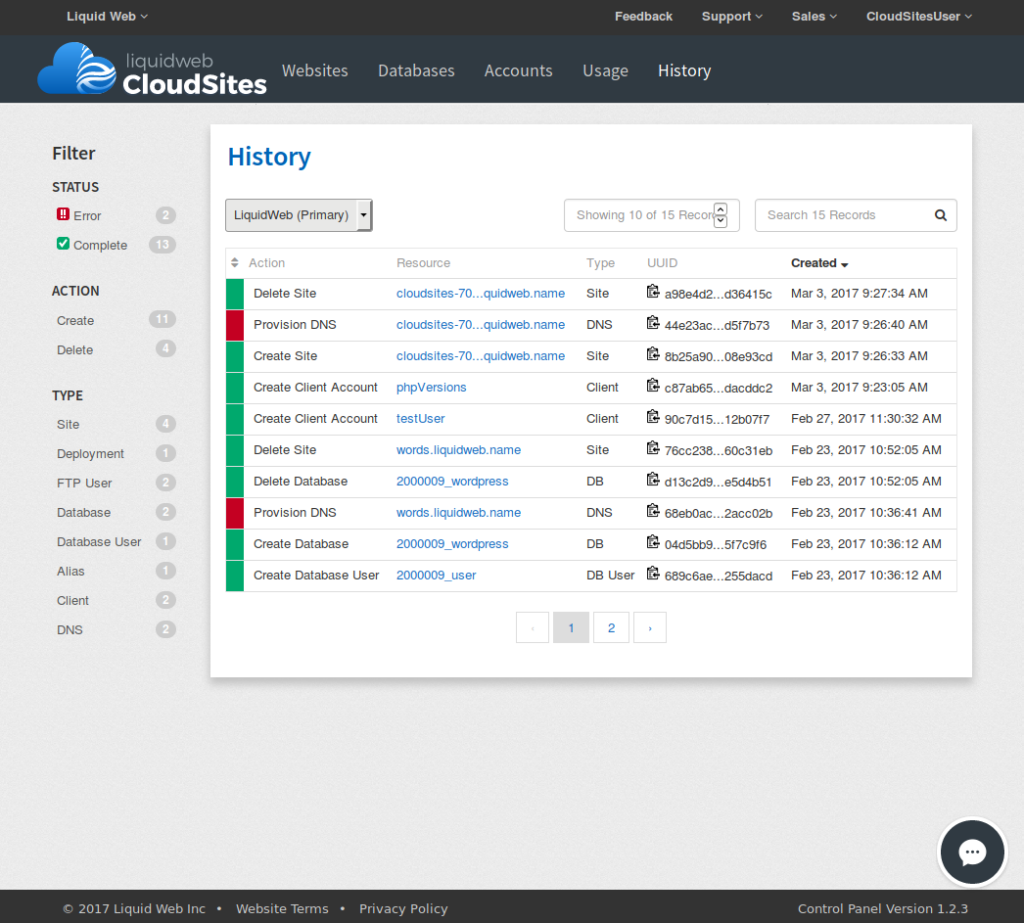 Liquid Web - cloudsites overview