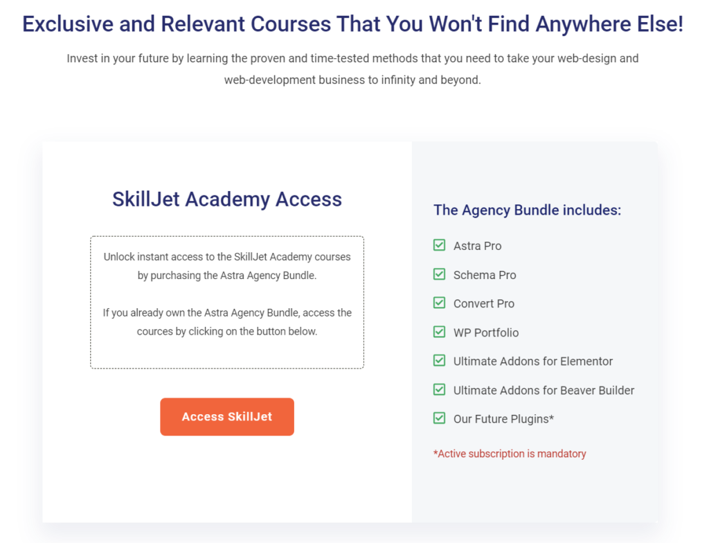 SkillJet Courses Access