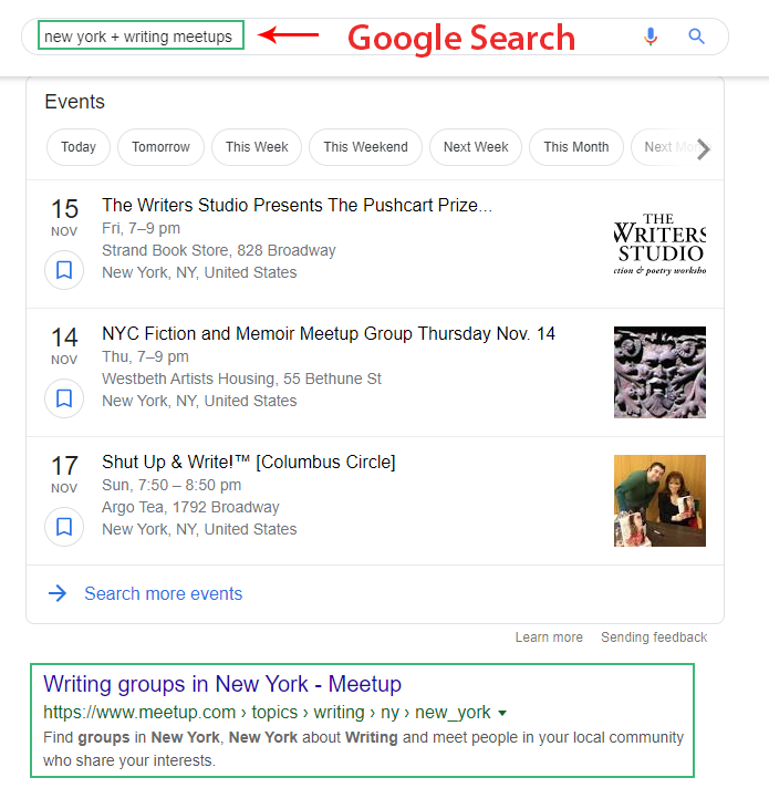 specific keyword search on Google