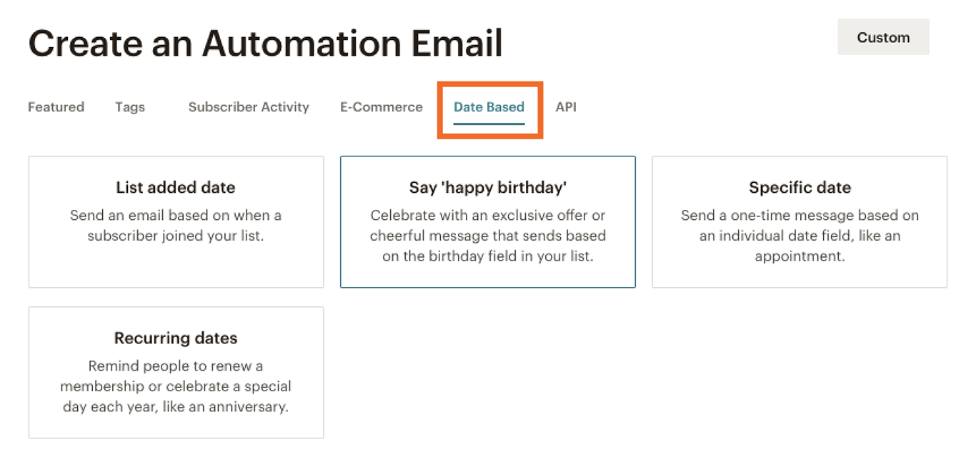 create automation email