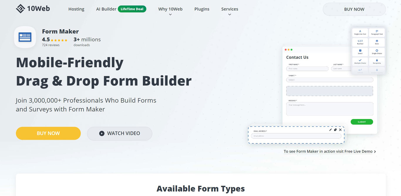 Form maker plugin site