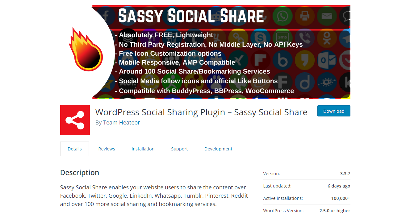 Social Media Plugins - Sassy Social Share 
