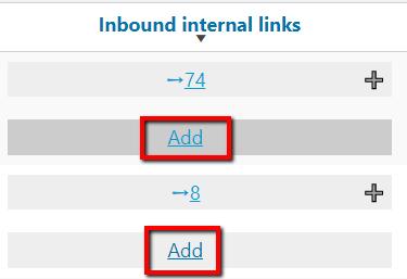 displaying inbound internal links