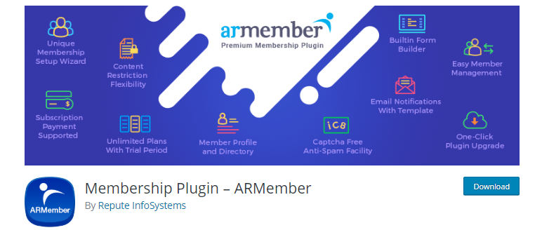 14 WordPress Membership Plugins to Grow Your Website in 2020 15 ARMember plugin download page