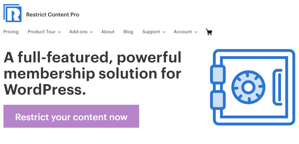 14 WordPress Membership Plugins to Grow Your Website in 2020 5 restrict content pro homepage
