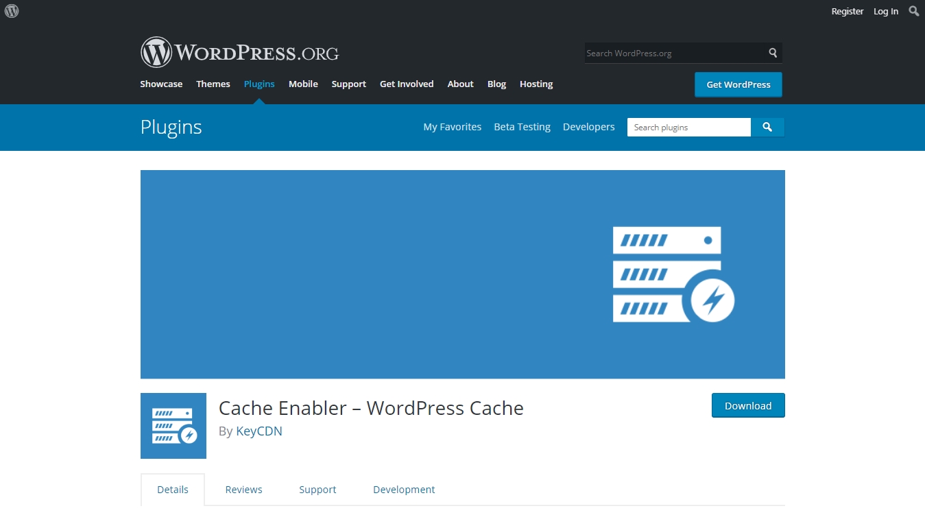 Cache Enabler download page 
