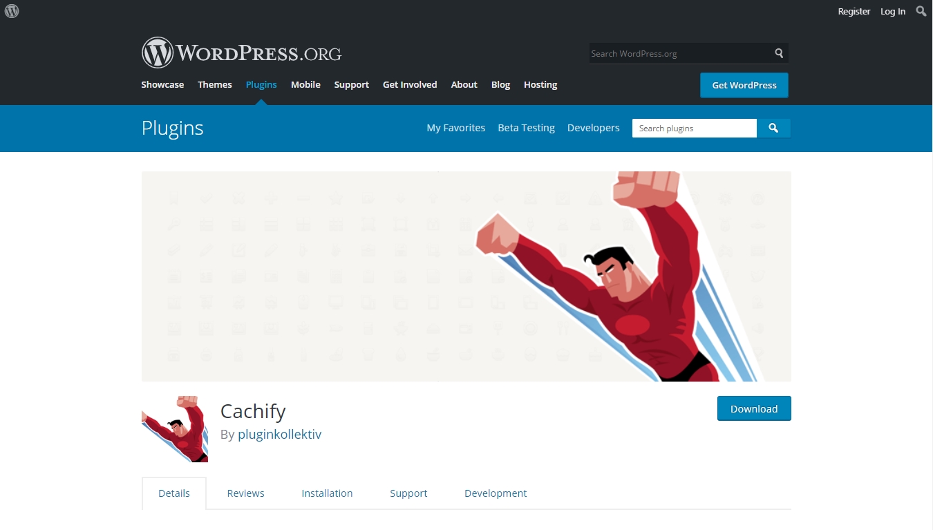 cachify plugin download page from wordpress.org