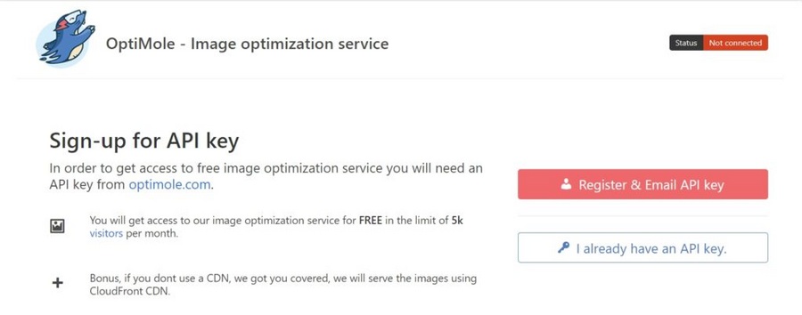 OptiMole image compression plugin