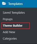 Theme Builder Elementor Settings