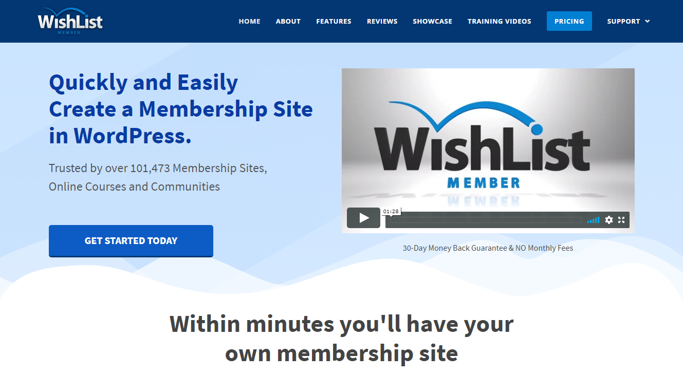 Wishlist Member homepage