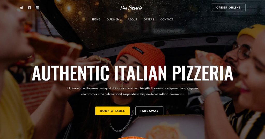 woocommerce template for food website