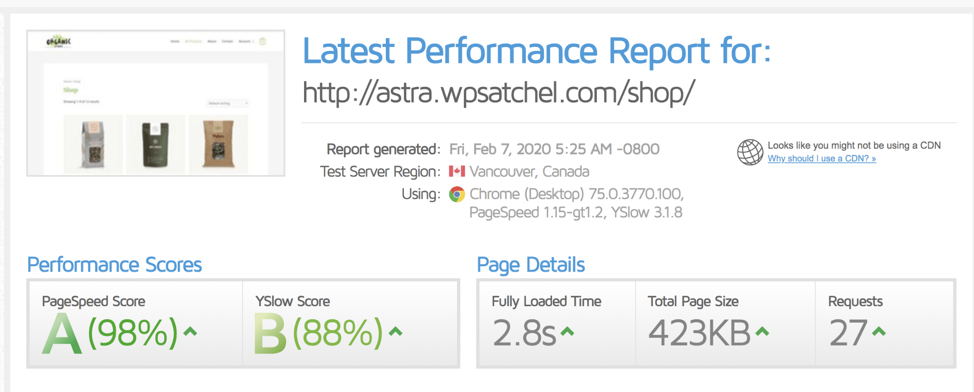 W3 Total Cache 安装后的加载速度