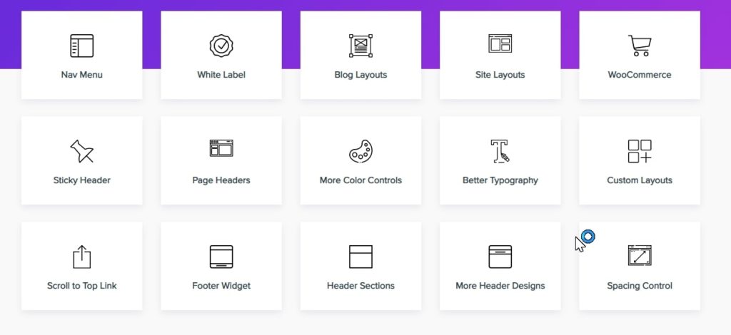 Astra theme features