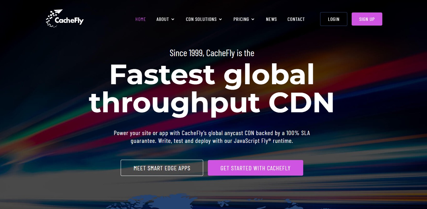 cachefly cdn homepage screenshot