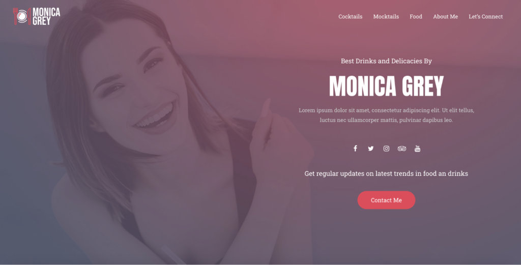 food and drinks blog astra starter site
