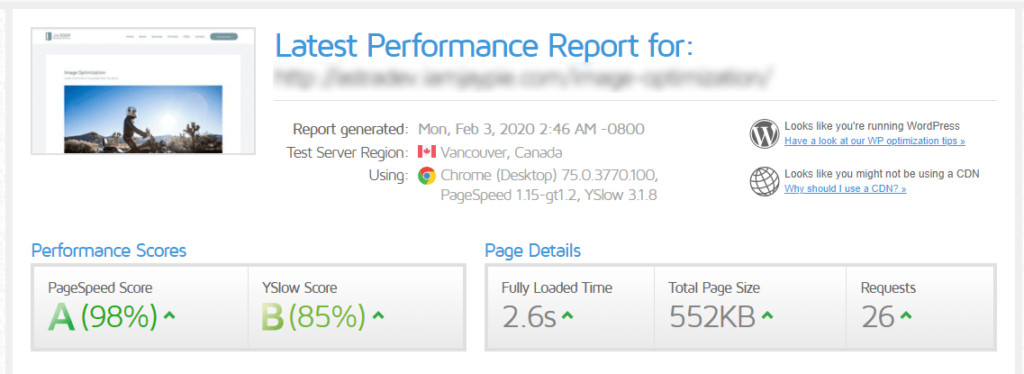 WordPress Performance Myths — What You Need To Know 9 speedtest results after image optimization