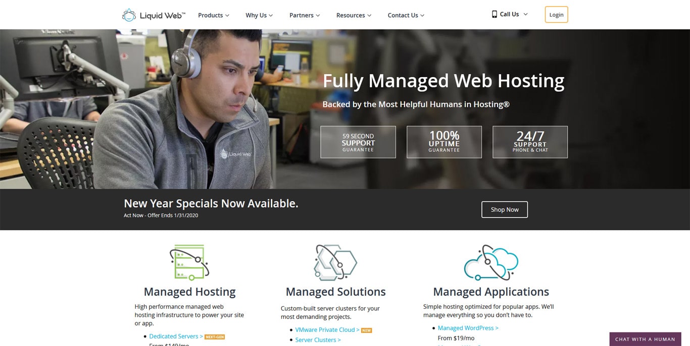 Liquid Web homepage
