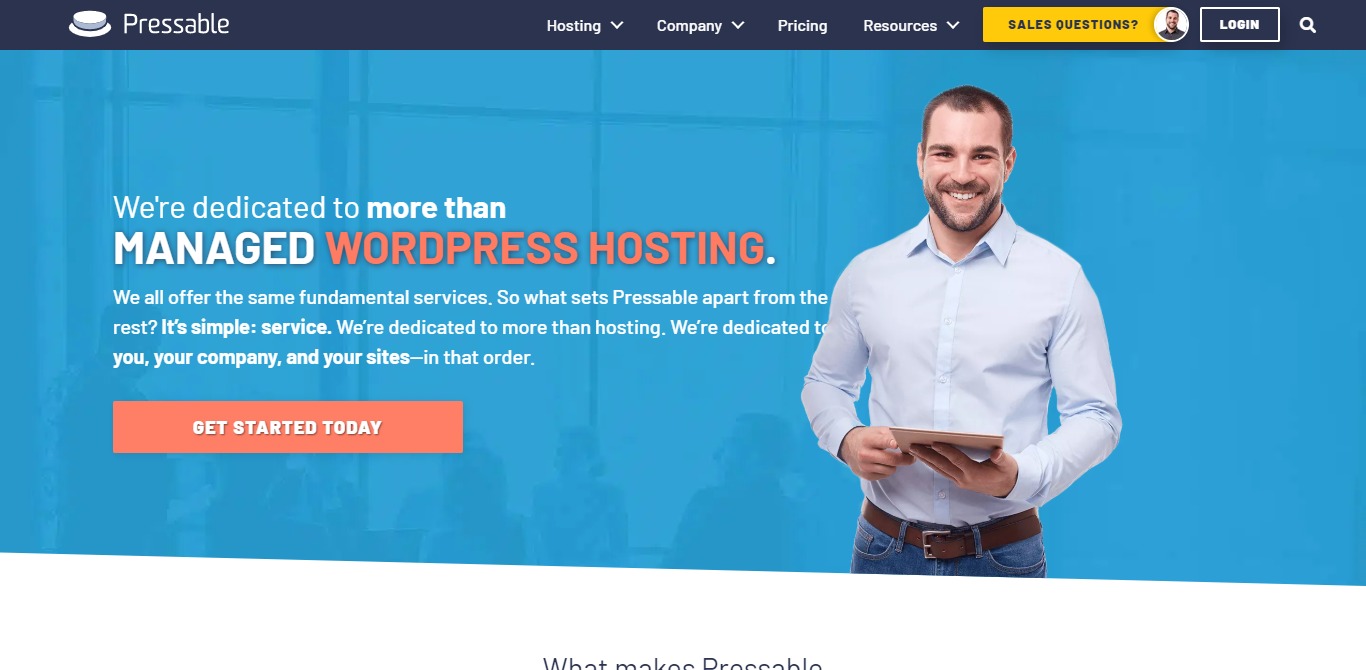 Pressable hosting homepage