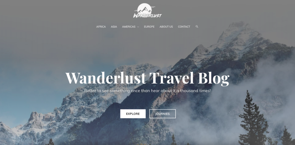wanderlust travel blog astra starter site