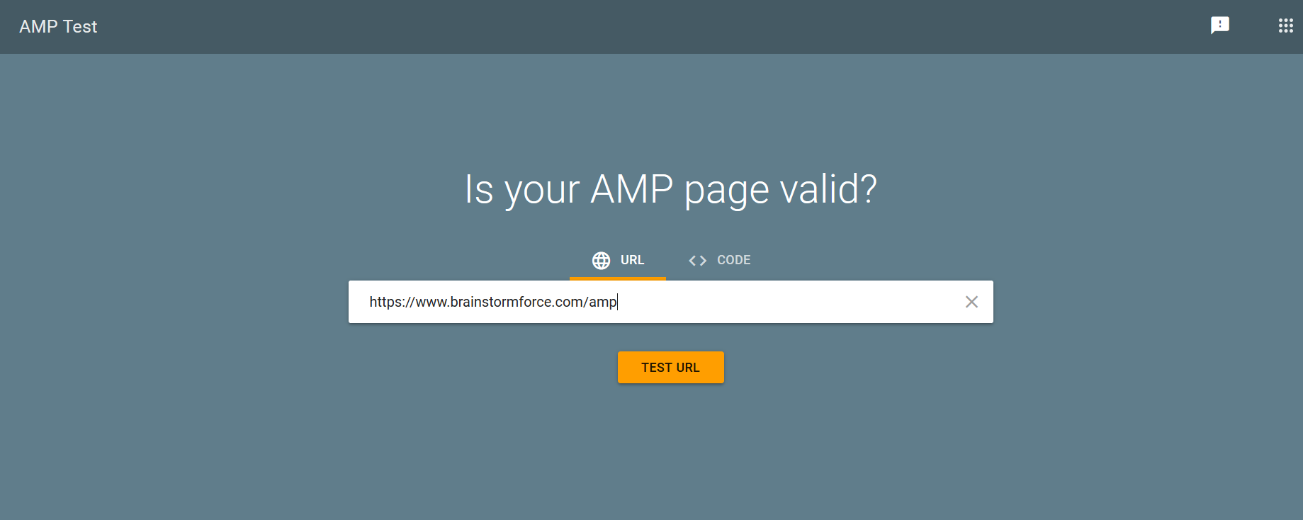 Test for AMP page screenshot