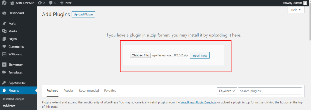 Manually installing a plugin via uploading from the WordPress dashboard back-end