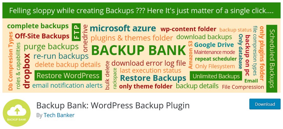 Backup Bank WordPress Backup Plugin 1