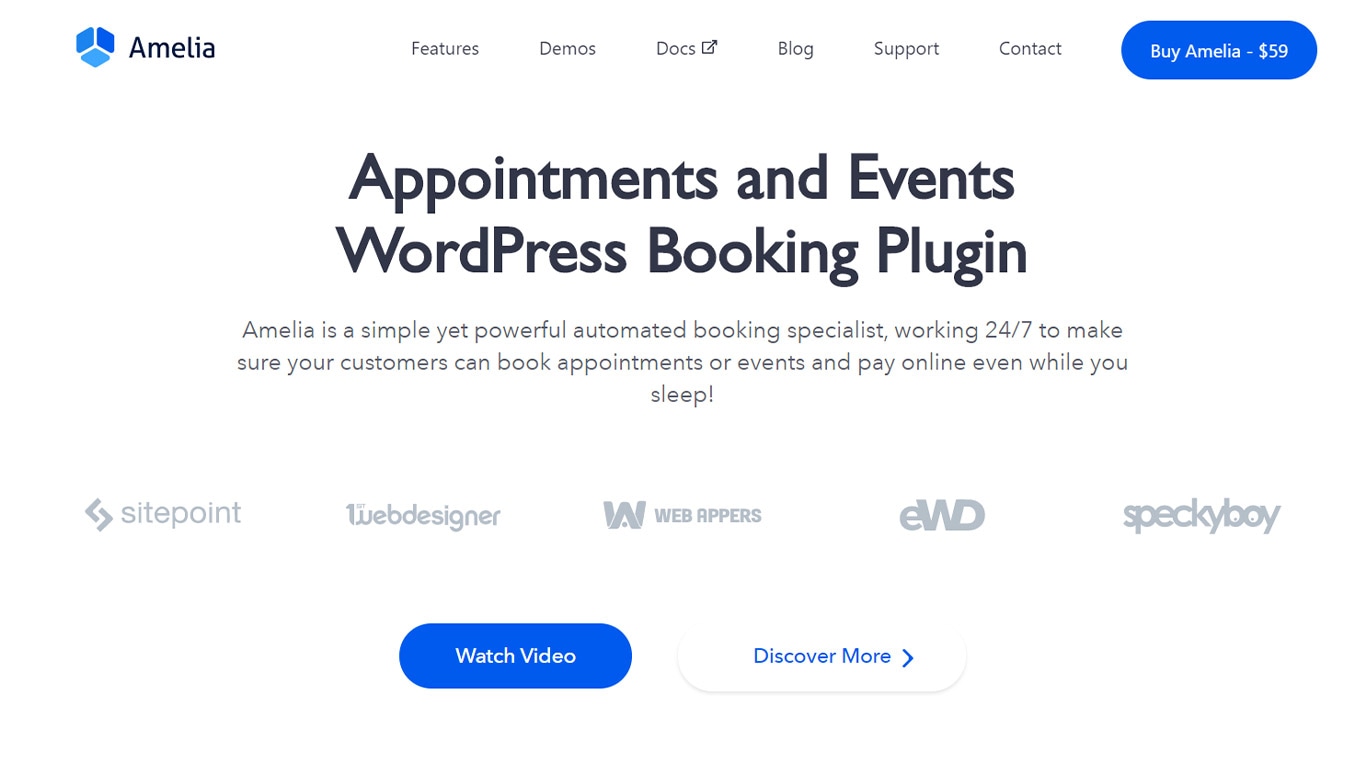 Amelia is a simple yet powerful plugin for bookings