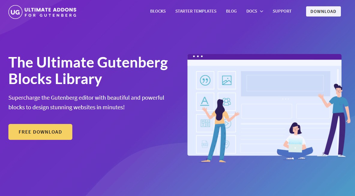 Ultimate Gutenberg homepage