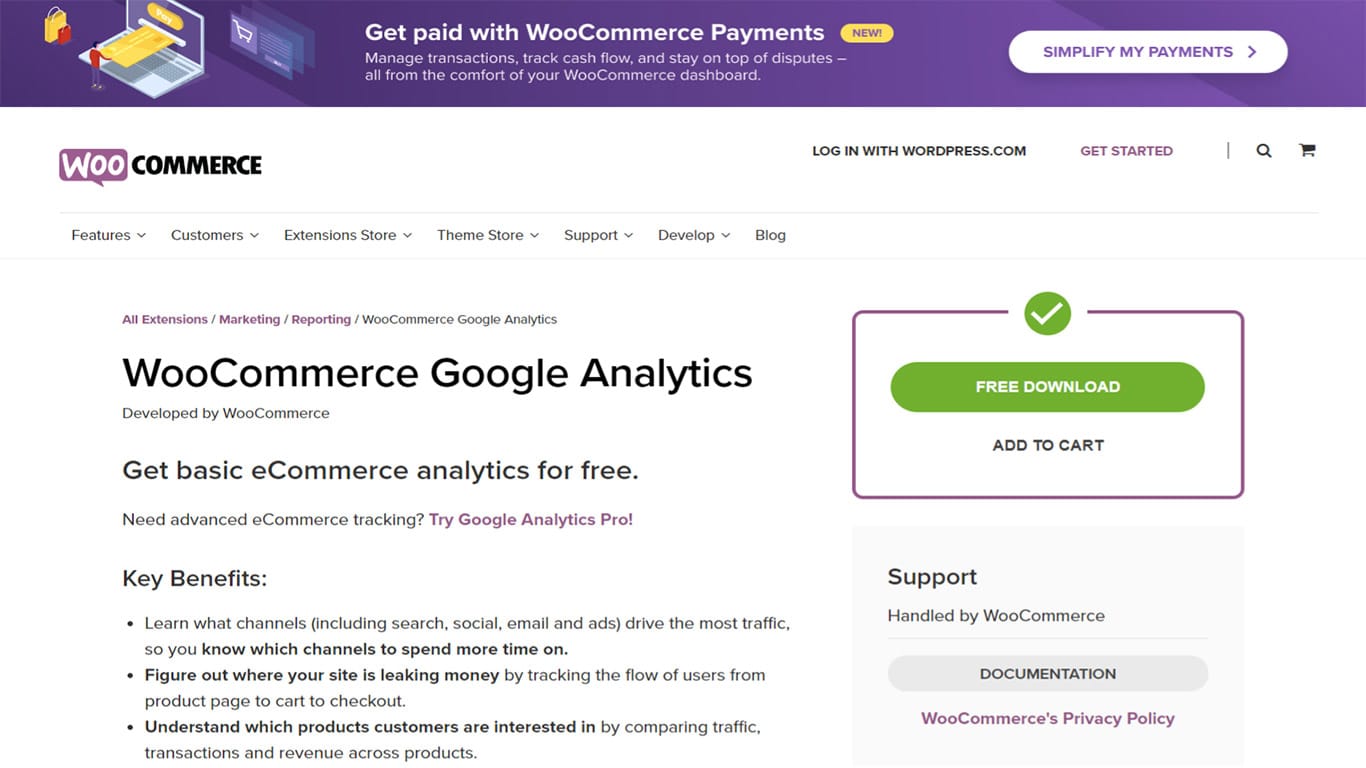 WooCommerce 分析插件图像