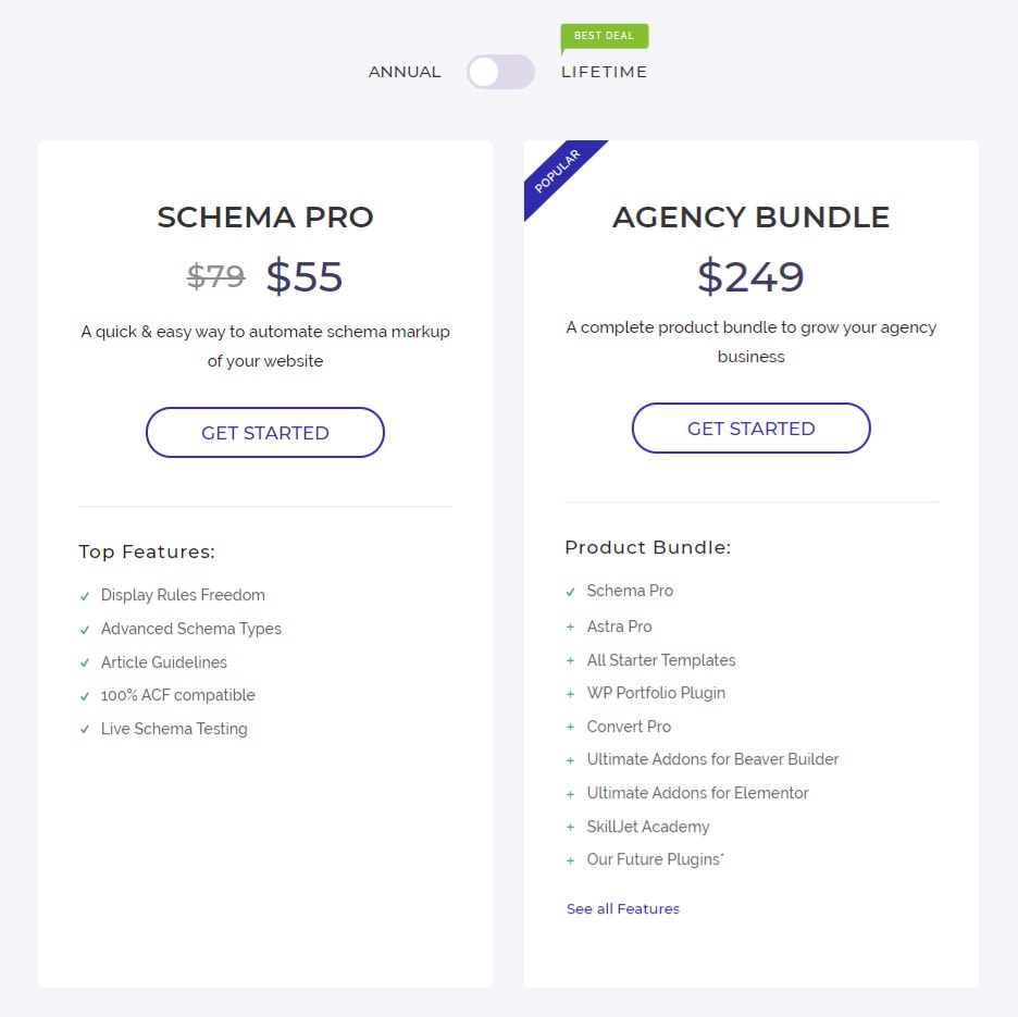 Schema Pro Annual pricing