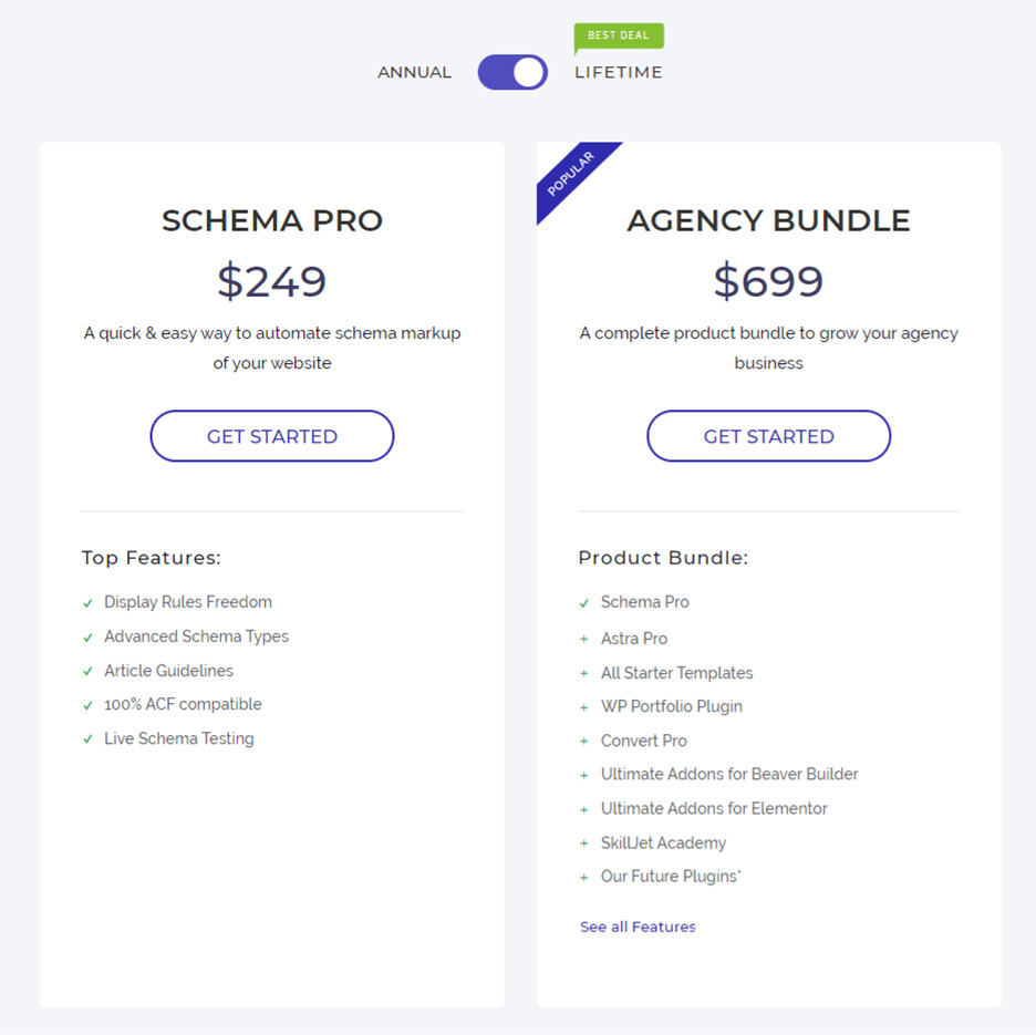 Schema Pro Lifetime pricing