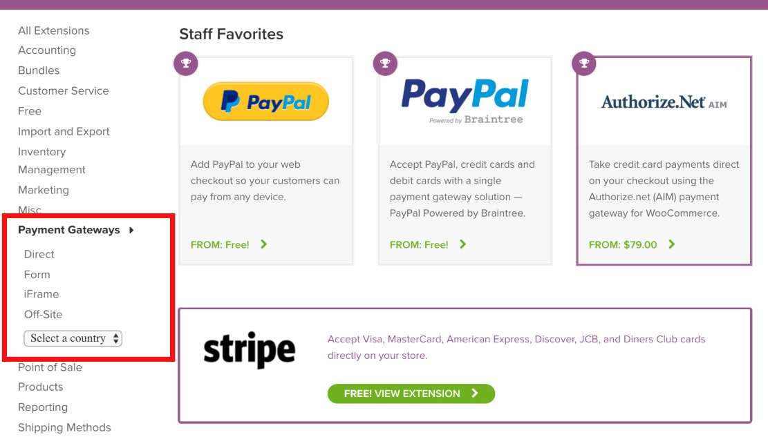 WooCommerce payment providers