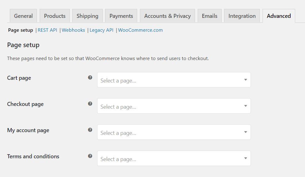 WooCommerce Settings Page