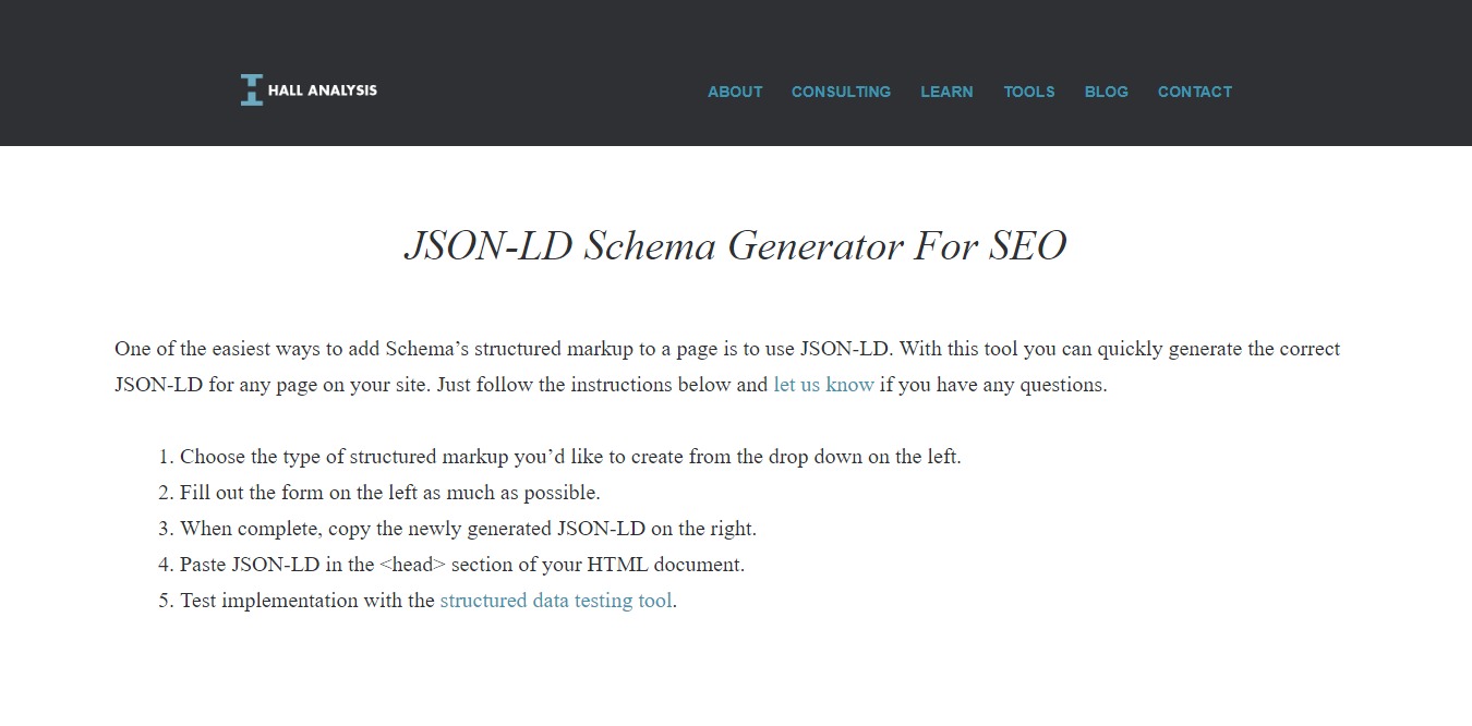 JSON-LD Generator by Hall Analysis
