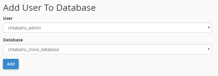 Add database user