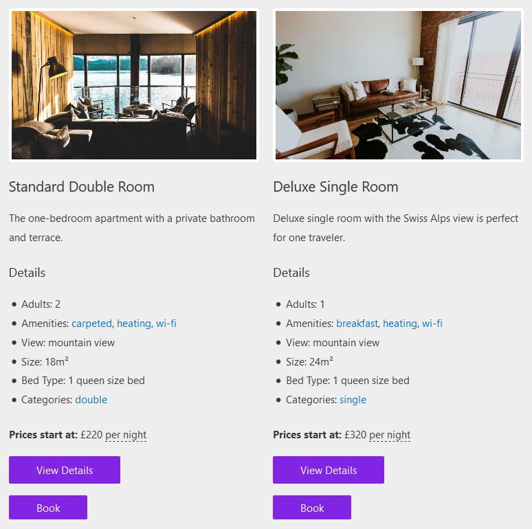 Image of room listings