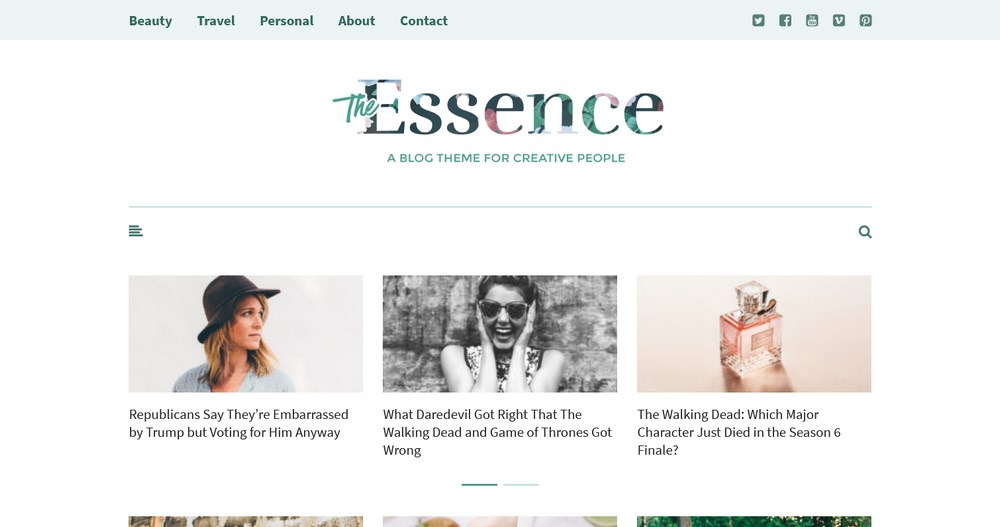 The Essence WordPress demo site