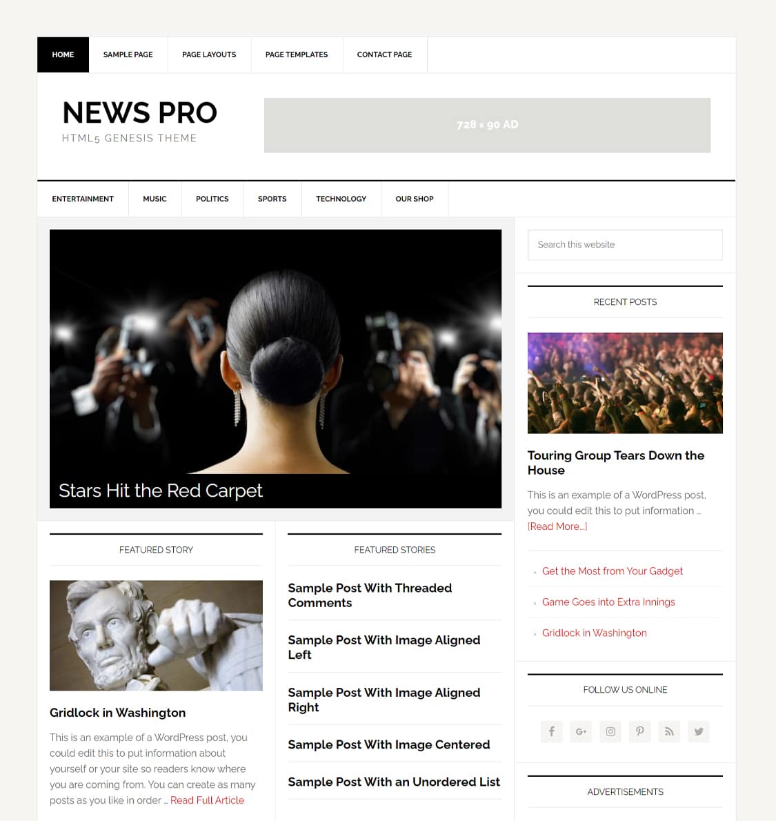 News Pro theme demo