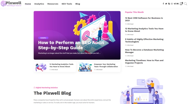 Pixwell theme demo