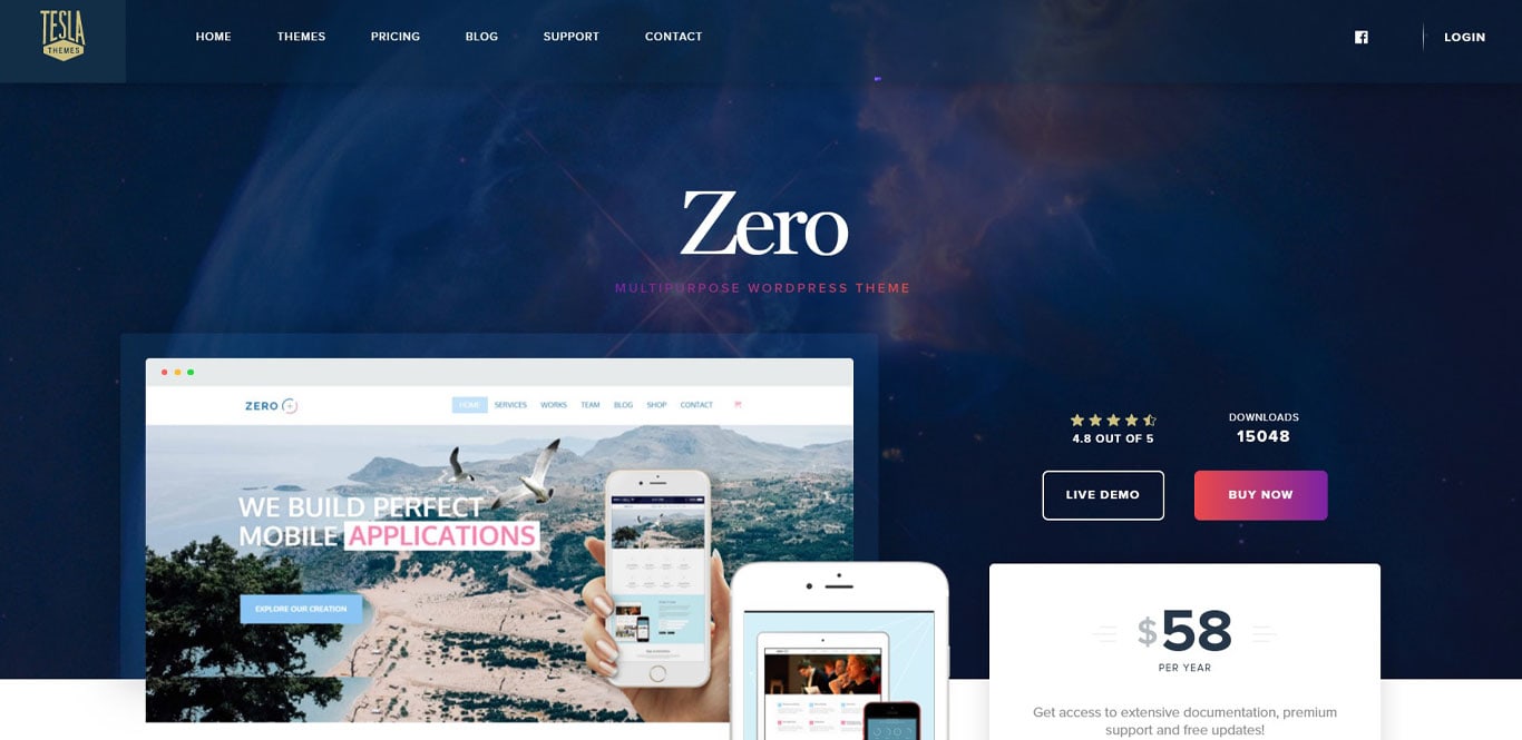 Zero theme demo template