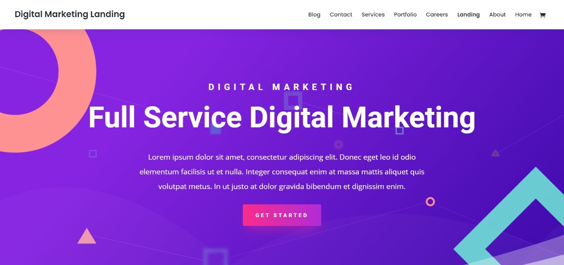 Digital Marketing Landing divi theme demo