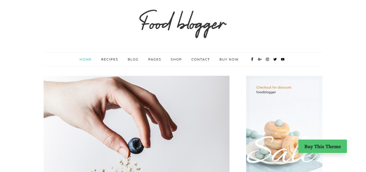 food blogger wordpress theme