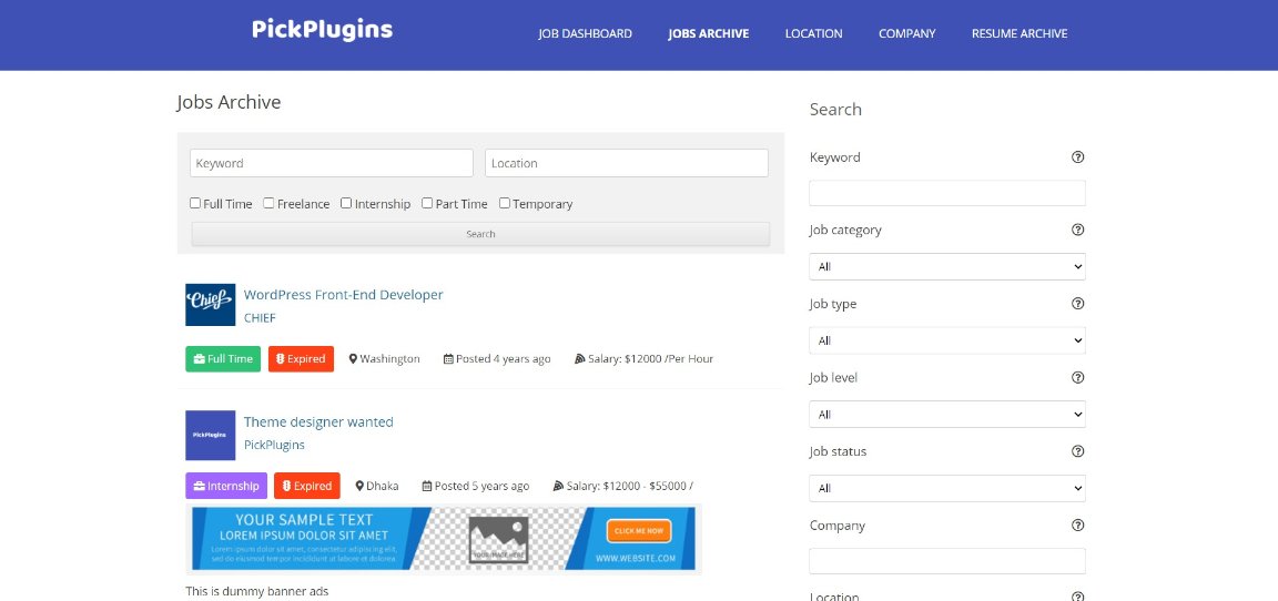 Job Board Manager demo site