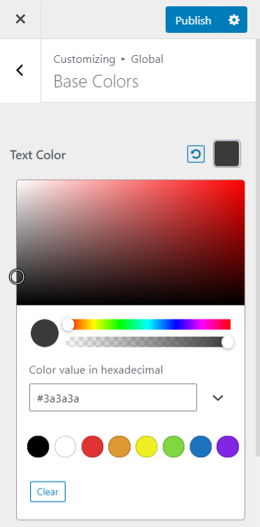 Astra New Color Picker Options