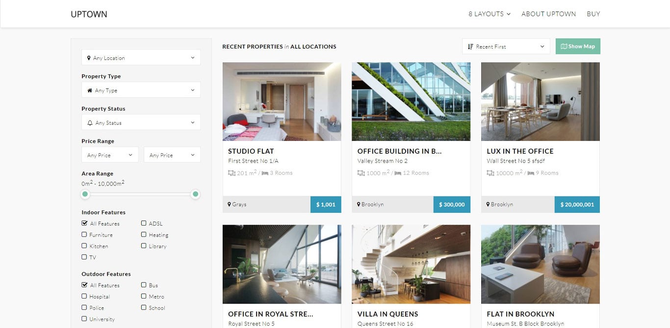 Uptown real estate plugin image