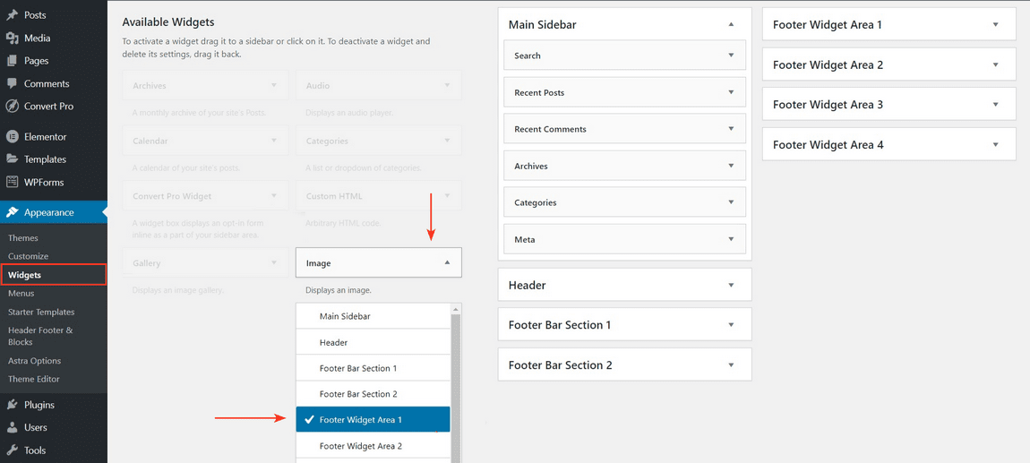 Add image in footer