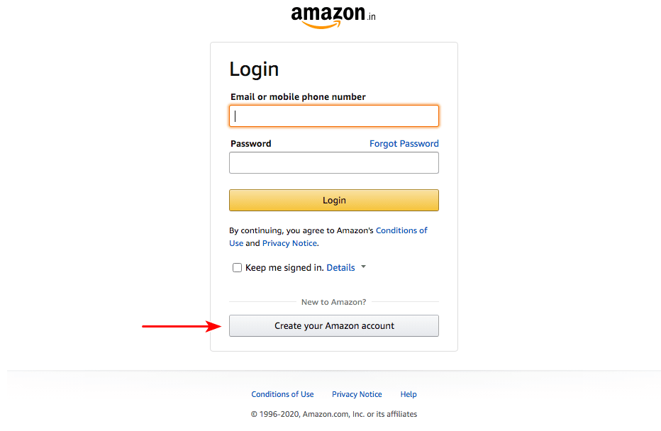 Amazon associates login page