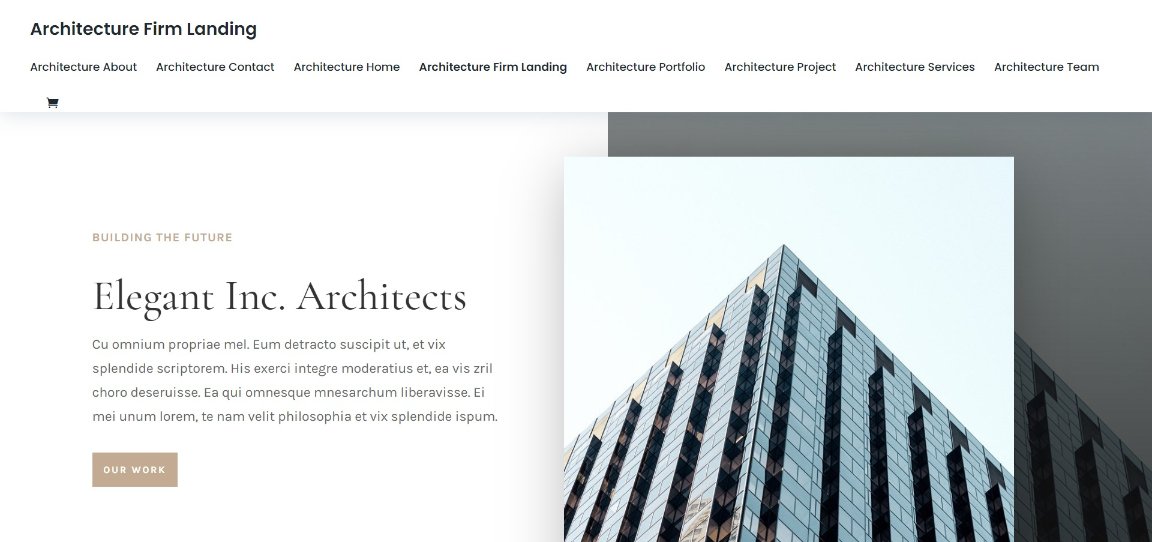 Architecture Firm divi theme