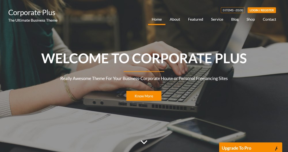 Corporate Plus onepage WordPress theme