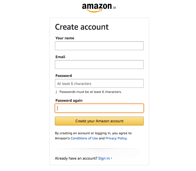 Create Amazon associates account